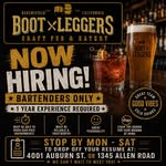 Bootleggers is hiring bartenders