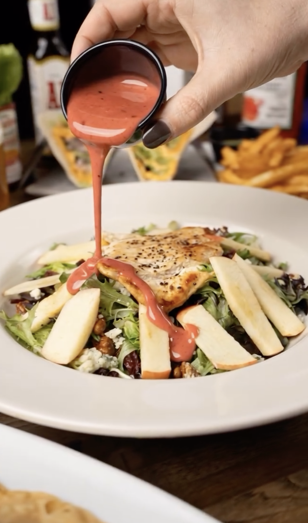 Pecan apple salad with grilled chicken and house vinaigrette